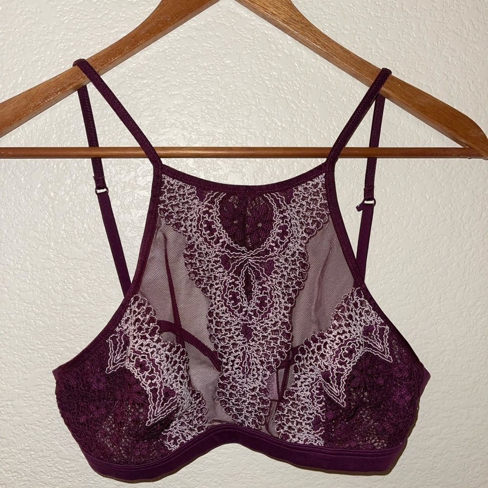 victoria secret lace high neck bralette medium